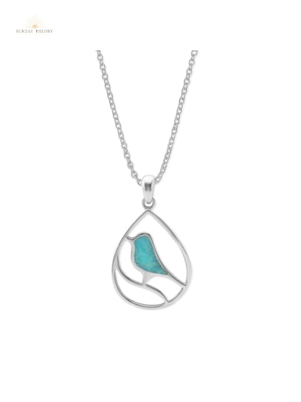 Sterling Silver Bird Pendant Necklace 16"